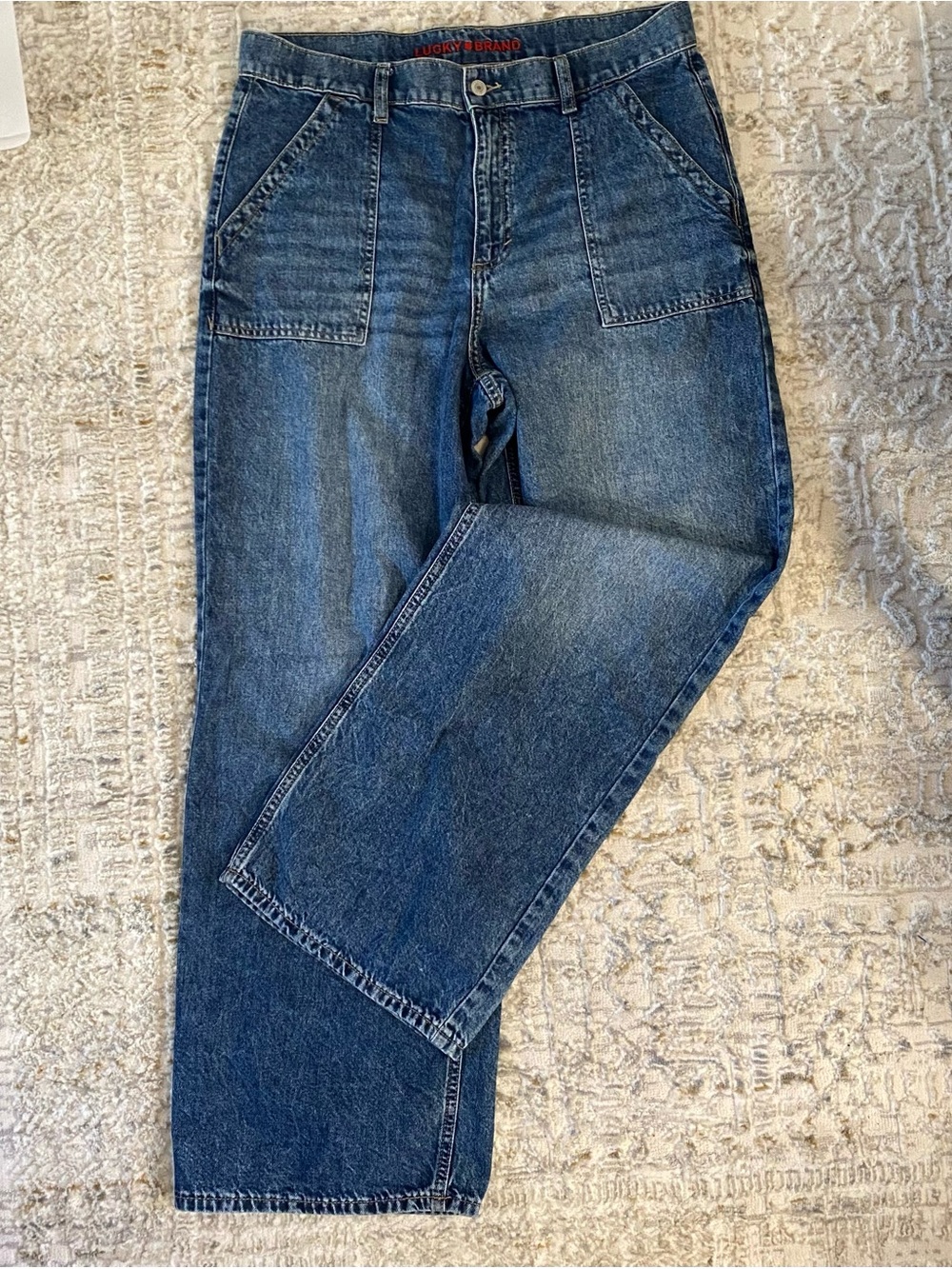Lucky Brand Woman’s “Utility Pant”Wide-Leg Denim Jeans